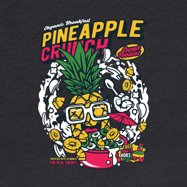 Retro Cartoon Cereal Box // Cereal Pineapple Crunch // Funny Vintage Breakfast Cereal by SLAG_Creative